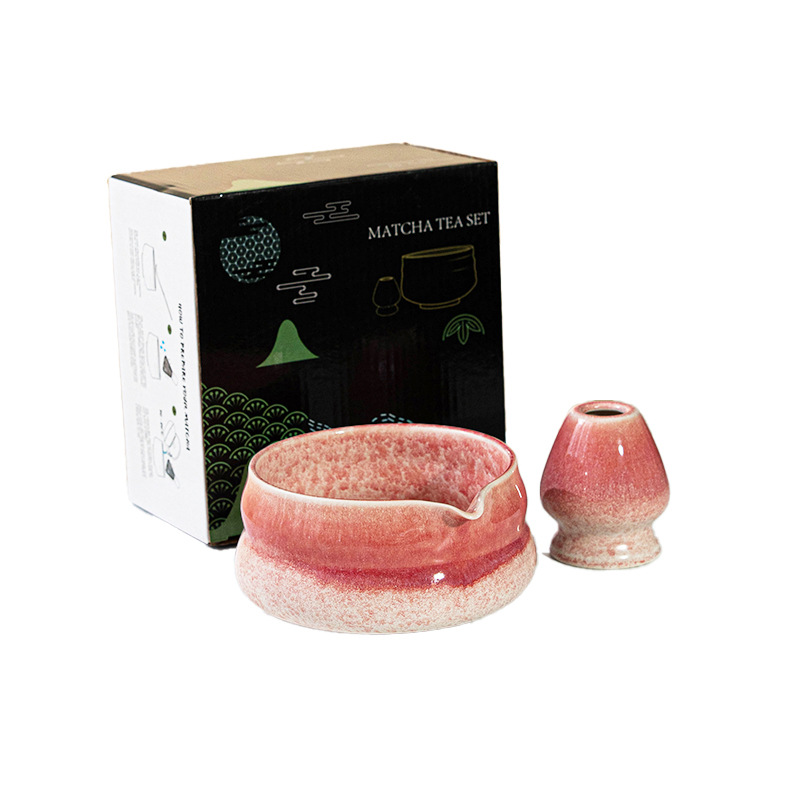 Dish Brush Bamboo - Ceramiczna miseczka do matcha, stojak na