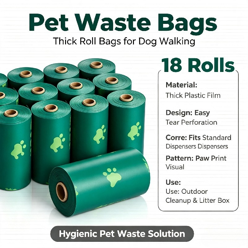 Biodegradable Bin Liner - 18 rolek worków na psie odchody,