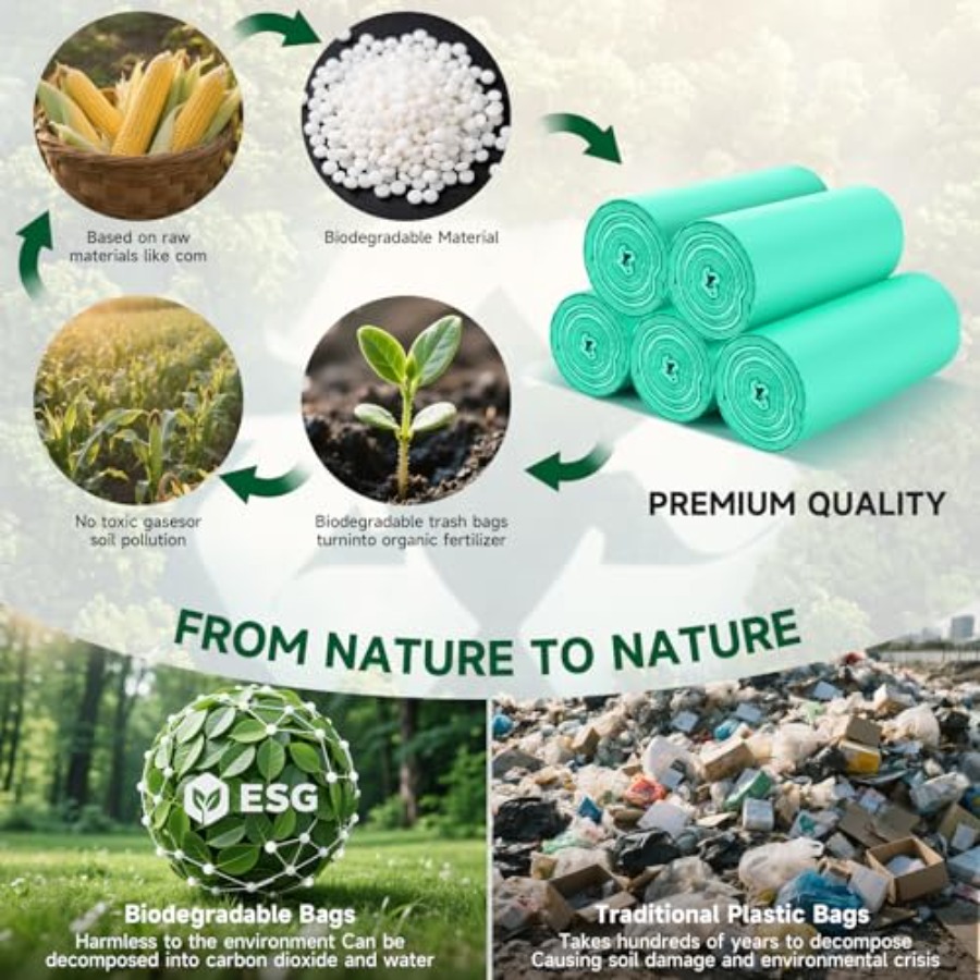 Worek na śmieci mini, zielony, – Biodegradable Bin Liner recenzja i cena